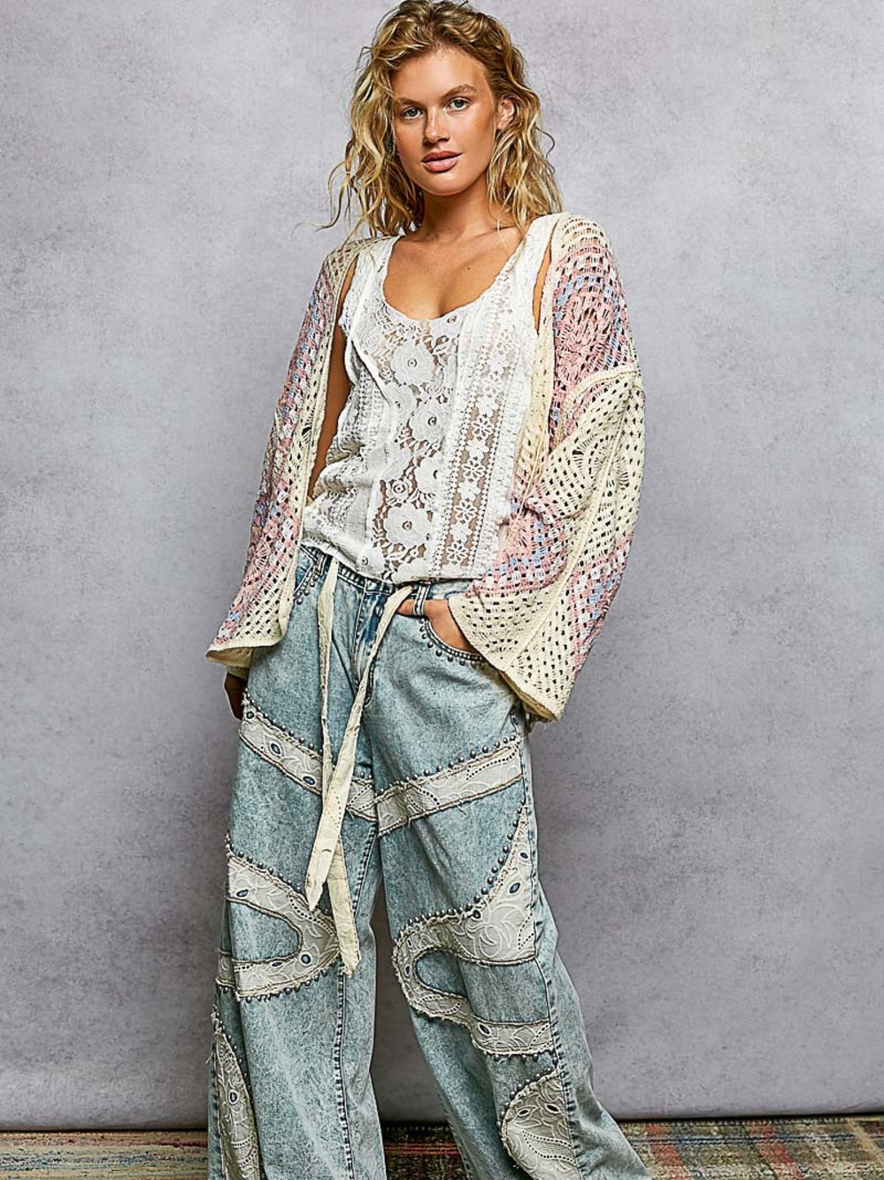 💖Hello Gorgeous! POL Open Front Crochet Cardigan